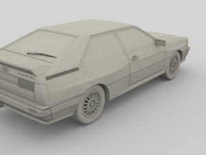 1981 audi coupe quattro dark blue 3D Model