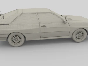 1981 audi coupe quattro dark blue 3D Model