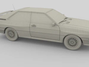 1981 audi coupe quattro dark blue 3D Model