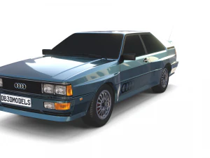 1981 audi coupe quattro dark blue 3D Model