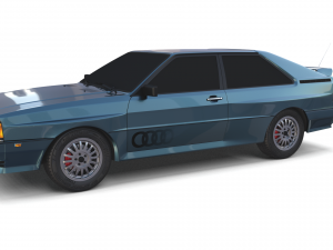 1981 audi coupe quattro dark blue 3D-Modell
