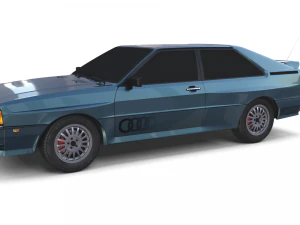 1981 audi coupe quattro dark blue 3D Model