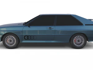 1981 audi coupe quattro dark blue 3D Model