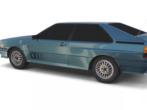 1981 audi coupe quattro dark blue 3D Model