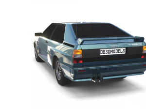 1981 audi coupe quattro dark blue 3D Model