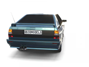 1981 audi coupe quattro dark blue 3D Model