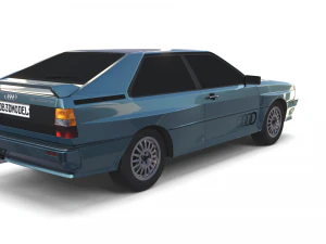 1981 audi coupe quattro dark blue 3D Model
