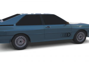 1981 audi coupe quattro dark blue 3D-Modell