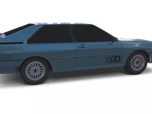 1981 audi coupe quattro dark blue 3D Model