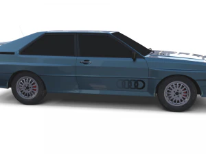 1981 audi coupe quattro dark blue 3D Model