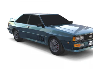 1981 audi coupe quattro dark blue 3D Model