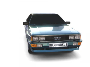 1981 audi coupe quattro dark blue 3D Model