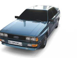1981 audi coupe quattro dark blue 3D Model