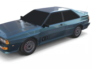 1981 audi coupe quattro dark blue 3D Model