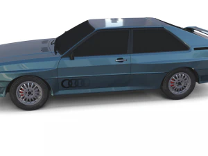 1981 audi coupe quattro dark blue 3D Model