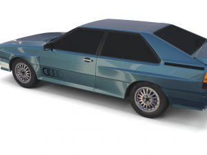 1981 audi coupe quattro dark blue 3D-Modell