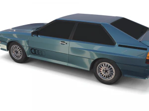 1981 audi coupe quattro dark blue 3D Model