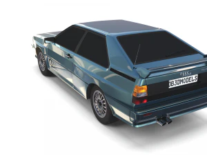 1981 audi coupe quattro dark blue 3D Model