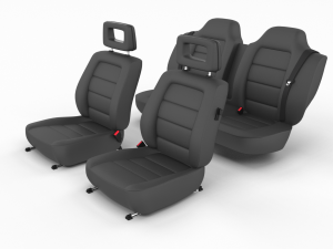 generic black leather car seats Model 3D