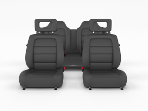 generic black leather car seats 3D Model