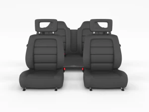 generic black leather car seats 3D Model