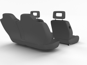 generic black leather car seats 3D Model