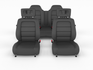 generic black leather car seats 3D Model