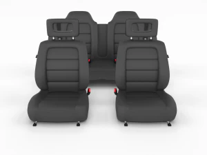 generic black leather car seats 3D Model