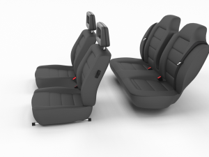 generic black leather car seats 3D Model