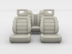 generic black leather car seats 3D Model