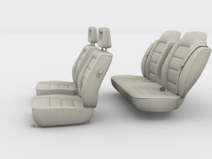 generic black leather car seats 3D Model