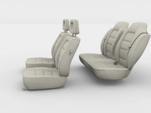 generic black leather car seats 3D Model