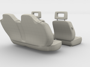 generic black leather car seats 3D Model
