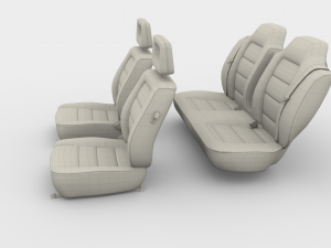 generic black leather car seats 3D Model