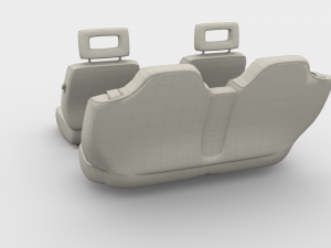 generic black leather car seats 3D Model