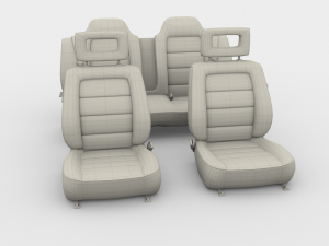 generic black leather car seats 3D Model