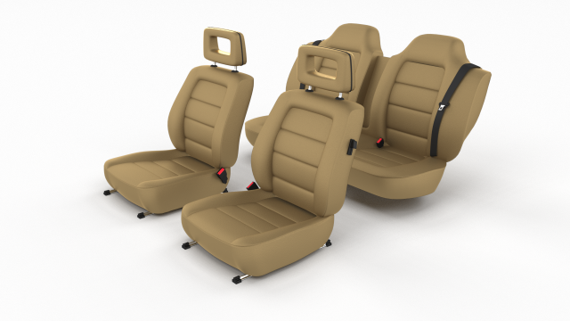 generic brown leather car seats 3D 模型 .c4d .max .obj .3ds .fbx .stl .blend 