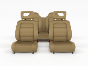 generic brown leather car seats 3D 模型