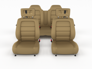 generic brown leather car seats 3D 模型