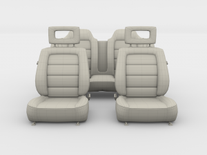 generic brown leather car seats 3D 模型