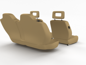 generic brown leather car seats 3D 模型