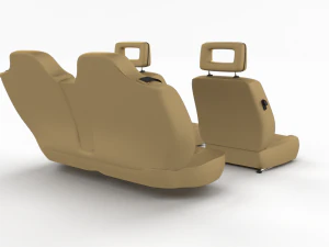 generic brown leather car seats 3D Model