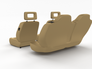 generic brown leather car seats 3D 模型