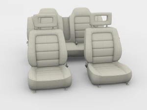 generic brown leather car seats 3D Model