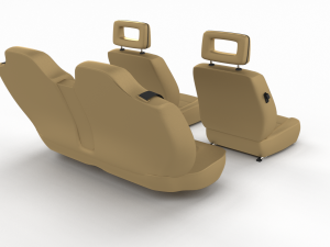 generic brown leather car seats 3D 模型