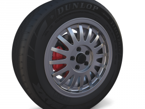 generic alloy wheel and brake 3D 模型