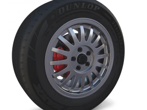 generic alloy wheel and brake 3D Model