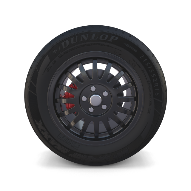 generic dark alloy wheel and brake 3D Модель .c4d .max .obj .3ds .fbx .stl .blend 
