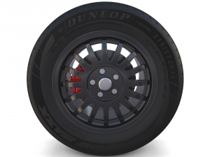 generic dark alloy wheel and brake 3D Model