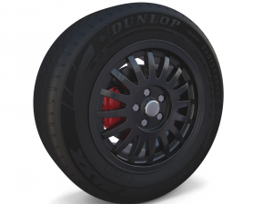 generic dark alloy wheel and brake 3D Модель